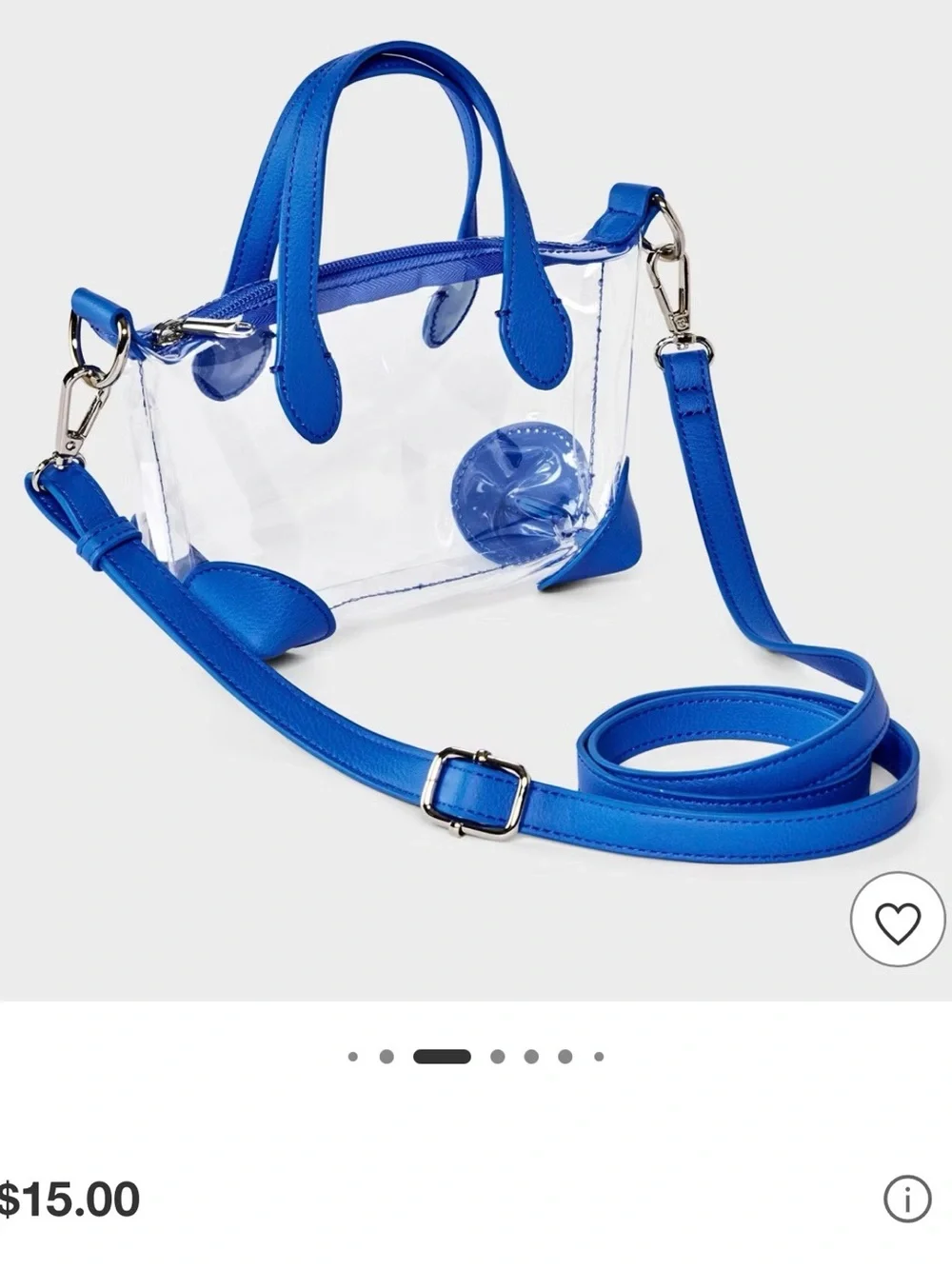 wild fable Clear Mini Crossbody Tote with Bright Blue Trim